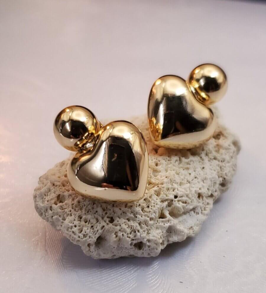 Aretes corazón melón