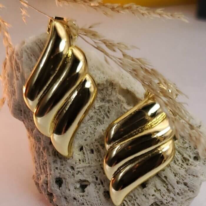 Aretes dorados Rombo