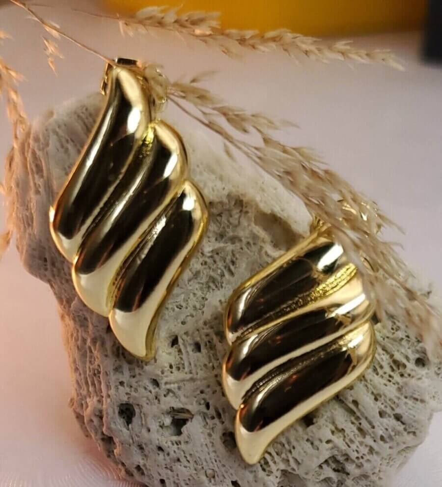 Aretes dorados Rombo